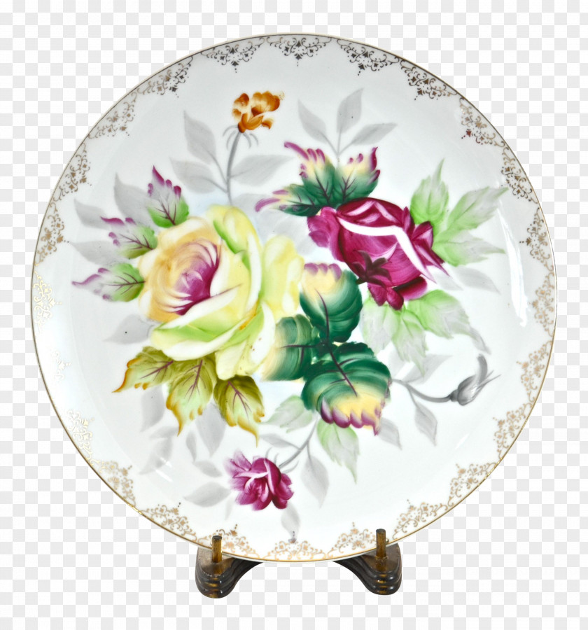 Plate Floral Design Cut Flowers Porcelain PNG