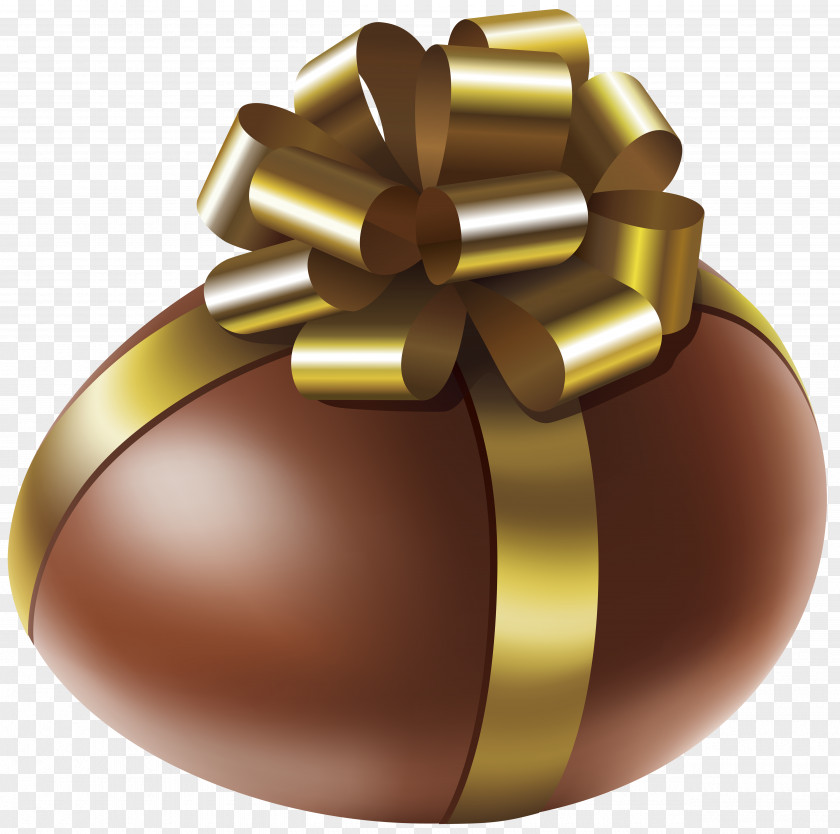Easter Chocolate Egg With Gold Bow Transparent Clip Art Image Cake PNG