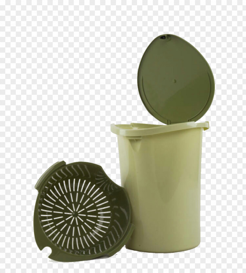 Dark Green Bucket Tea Lid Dangdang Waste Container PNG