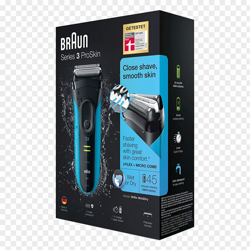 Razor Electric Razors & Hair Trimmers Braun Series 3 3040s Shaving Solo PNG
