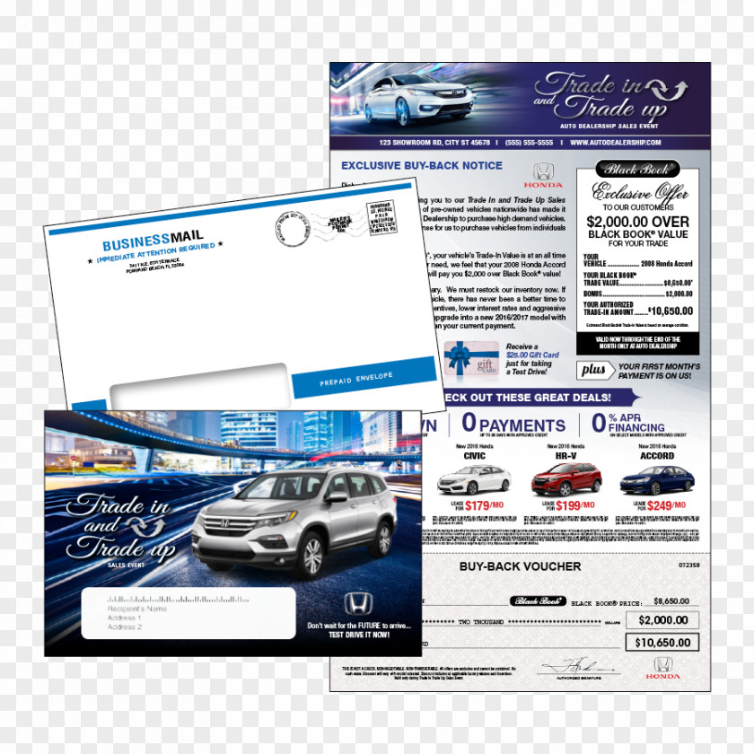 Direct Mail Car Honda Trade Motor Vehicle Value PNG