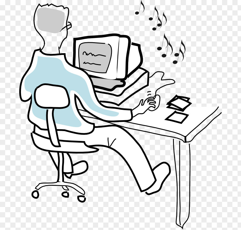 Music Listening PNG , Computer Line Art clipart PNG