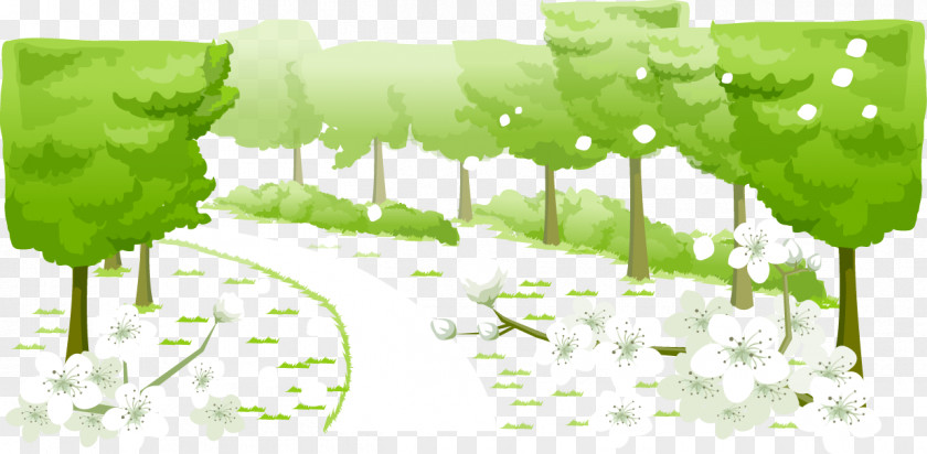 Vector Road Cartoon Illustration PNG