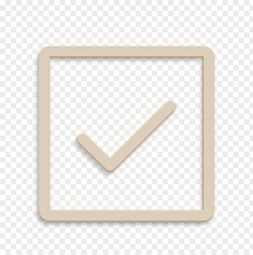 Rectangle Beige Check Icon Square Checkmark PNG