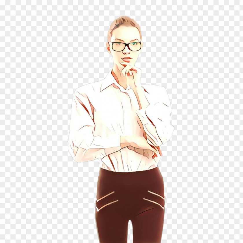 Gesture Blouse Glasses PNG