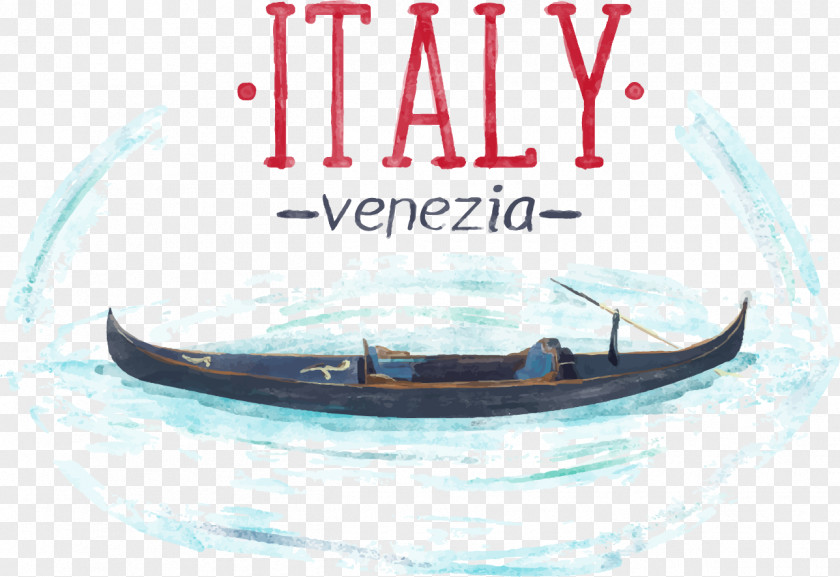 Vector Boat On The Lake Venice Watercolor Painting PNG