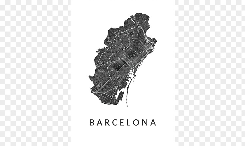 White Poster Barcelona Illustration Map Kunst In Kaart Clip Art PNG