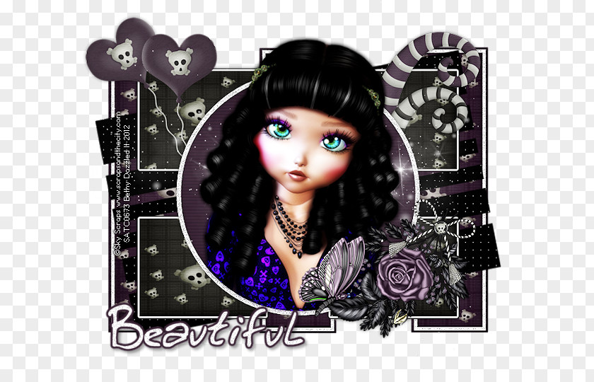 Beth Ann's Flowers Black Hair Barbie PNG