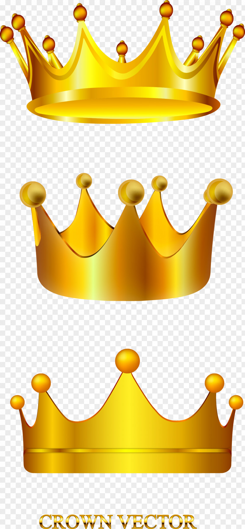 Vector Hand Painted Gold Crown Clip Art PNG