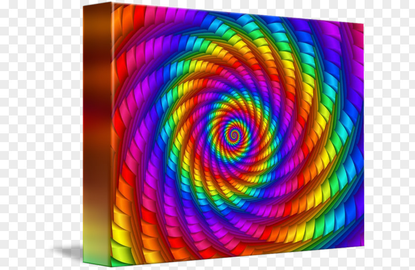 Rainbow Spiral Fractal Art Psychedelic PNG