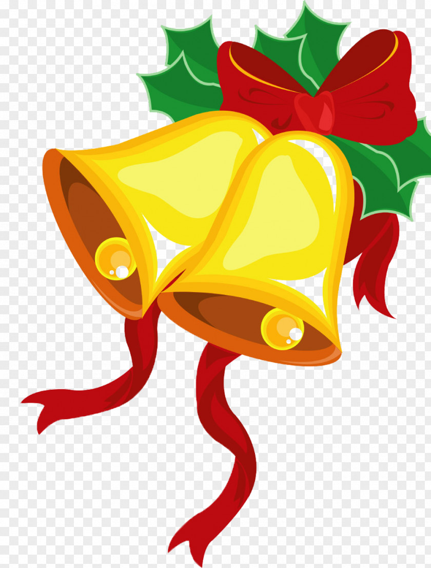 Yellow Bell Cartoon Picture Material Christmas Graphic Design PNG