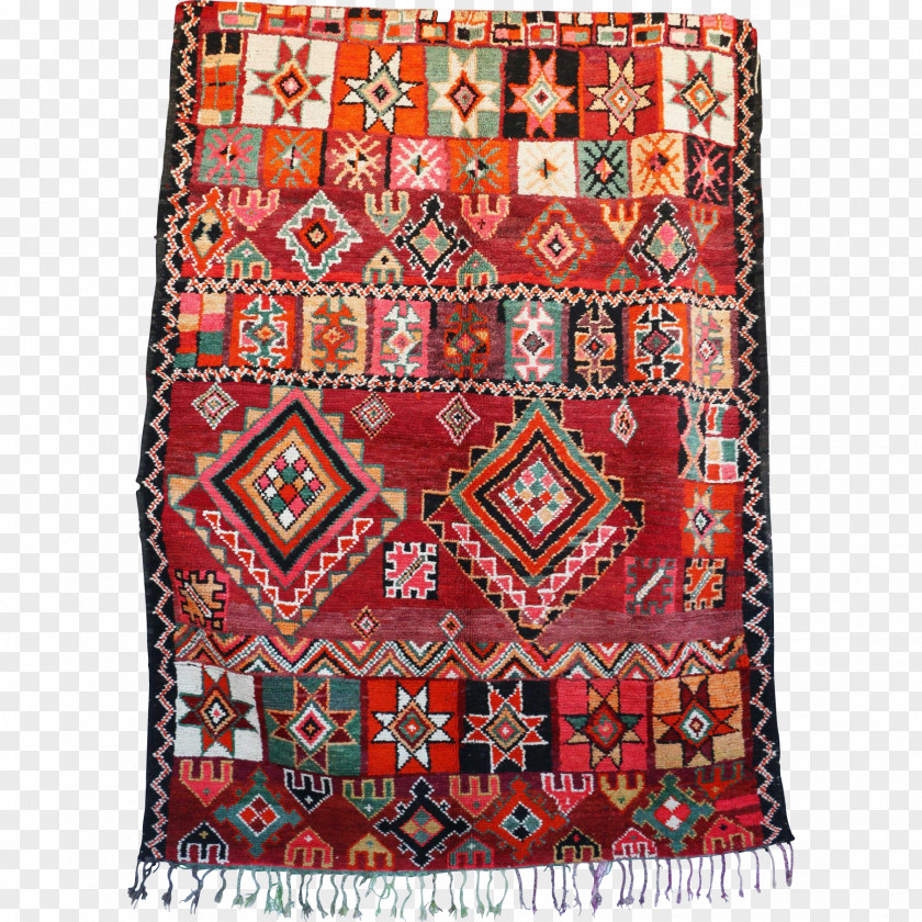 Carpet Boujad Textile Maroon Wool PNG
