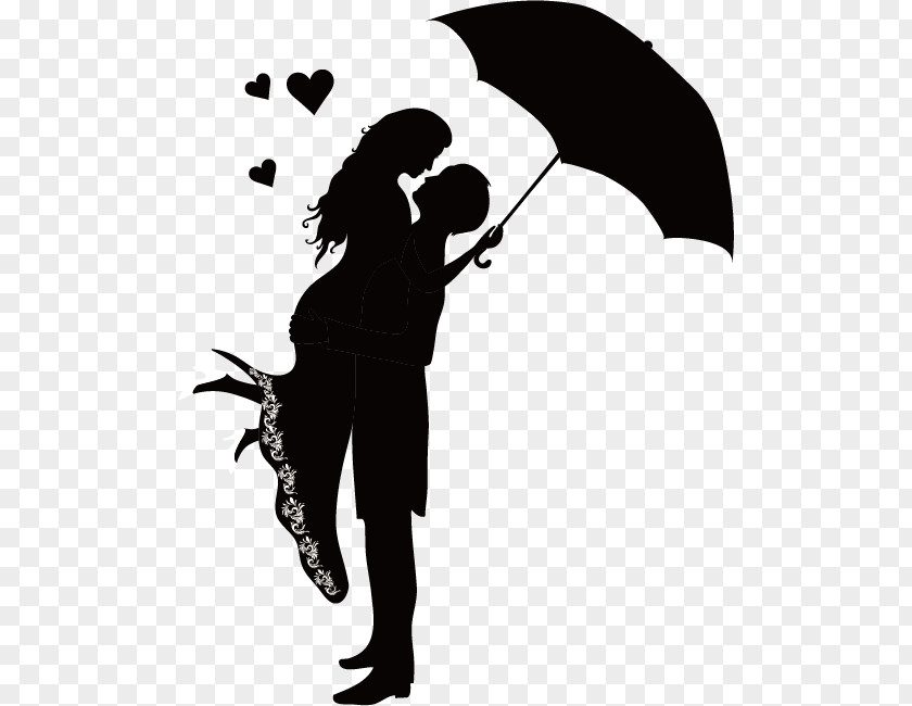 Couple Silhouette Figures Romance Clip Art PNG