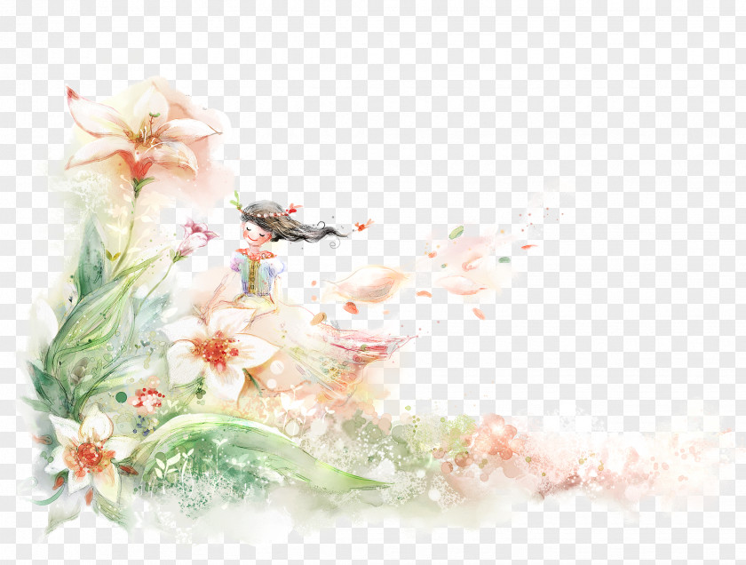 Spring Flower Fairy Desktop Wallpaper Image Floral Design Photograph PNG