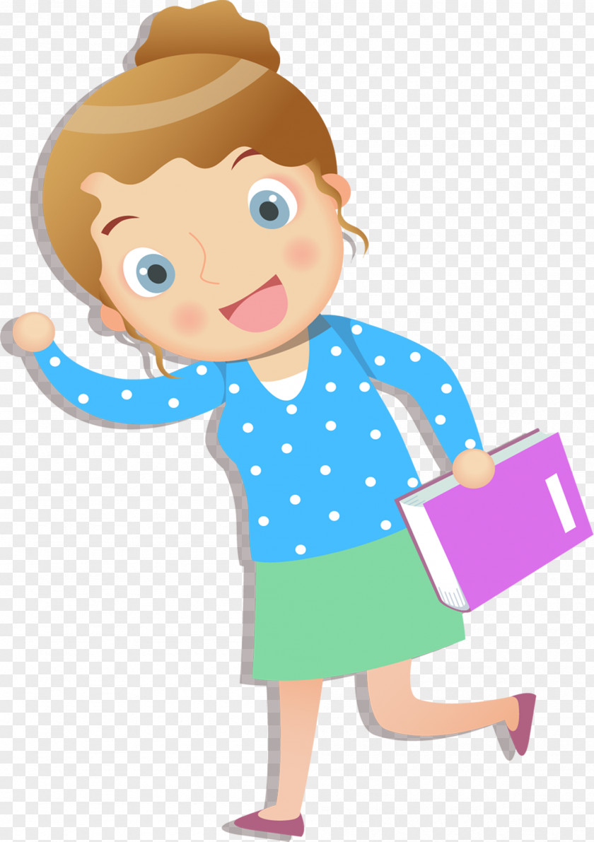 A Cartoon Greeting Teacher PNG