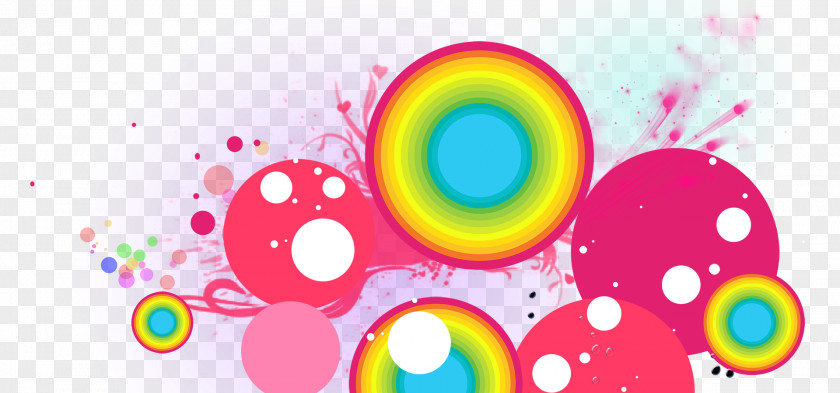 Colorful Elements Graphic Design Summer Circle Wallpaper PNG