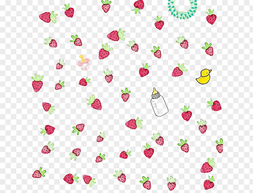 Strawberries With Baby Supplies Infant Adobe Illustrator PNG