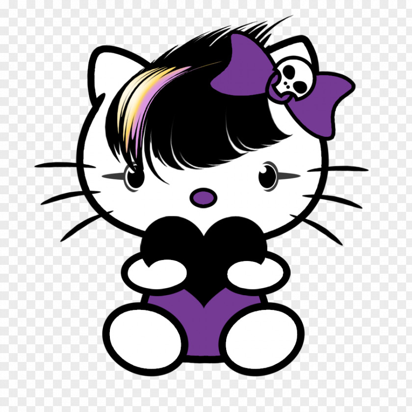 Hello Kitty Emo Punk Rock Art PNG