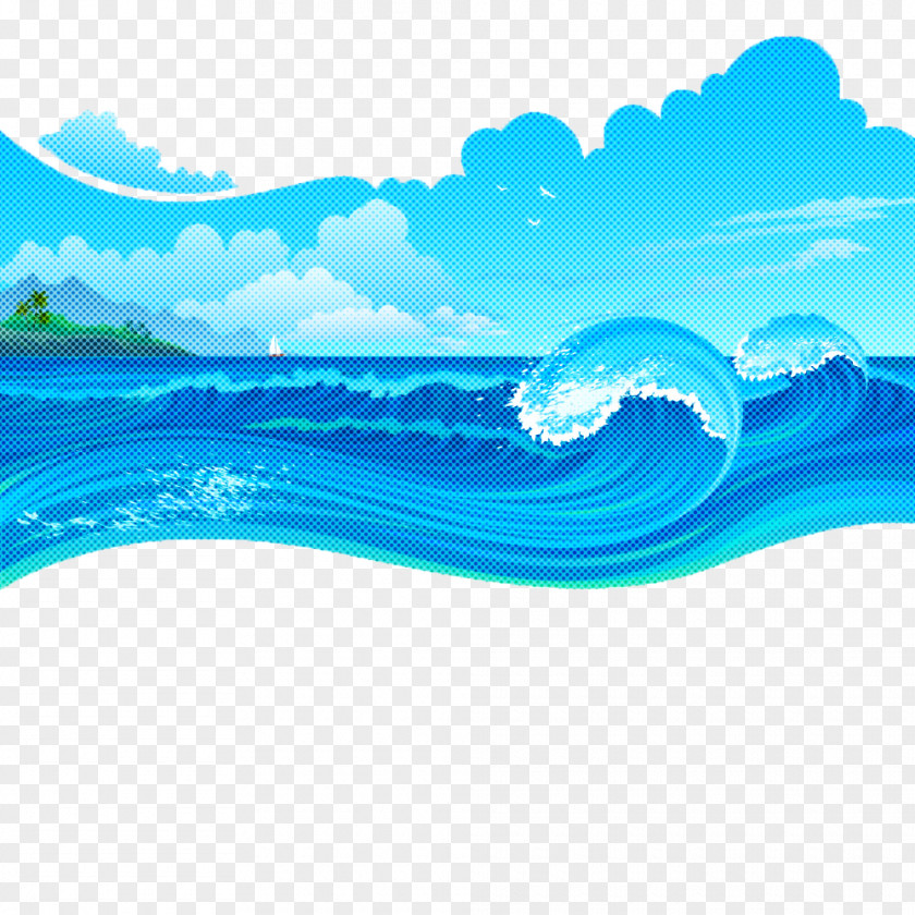 Sea Turquoise Wave Water Aqua Blue Wind PNG