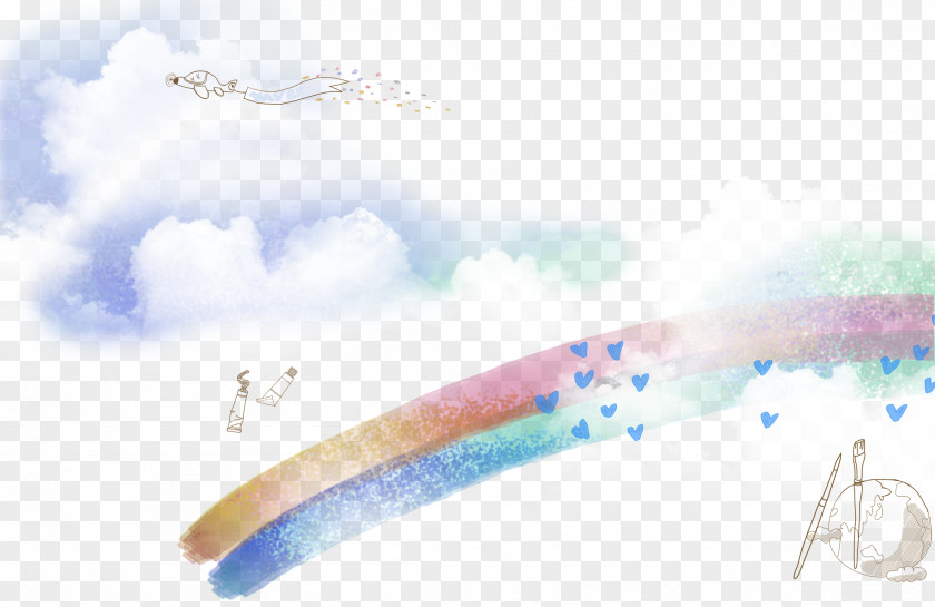Blue Sky And White Clouds Rainbow Background Download PNG