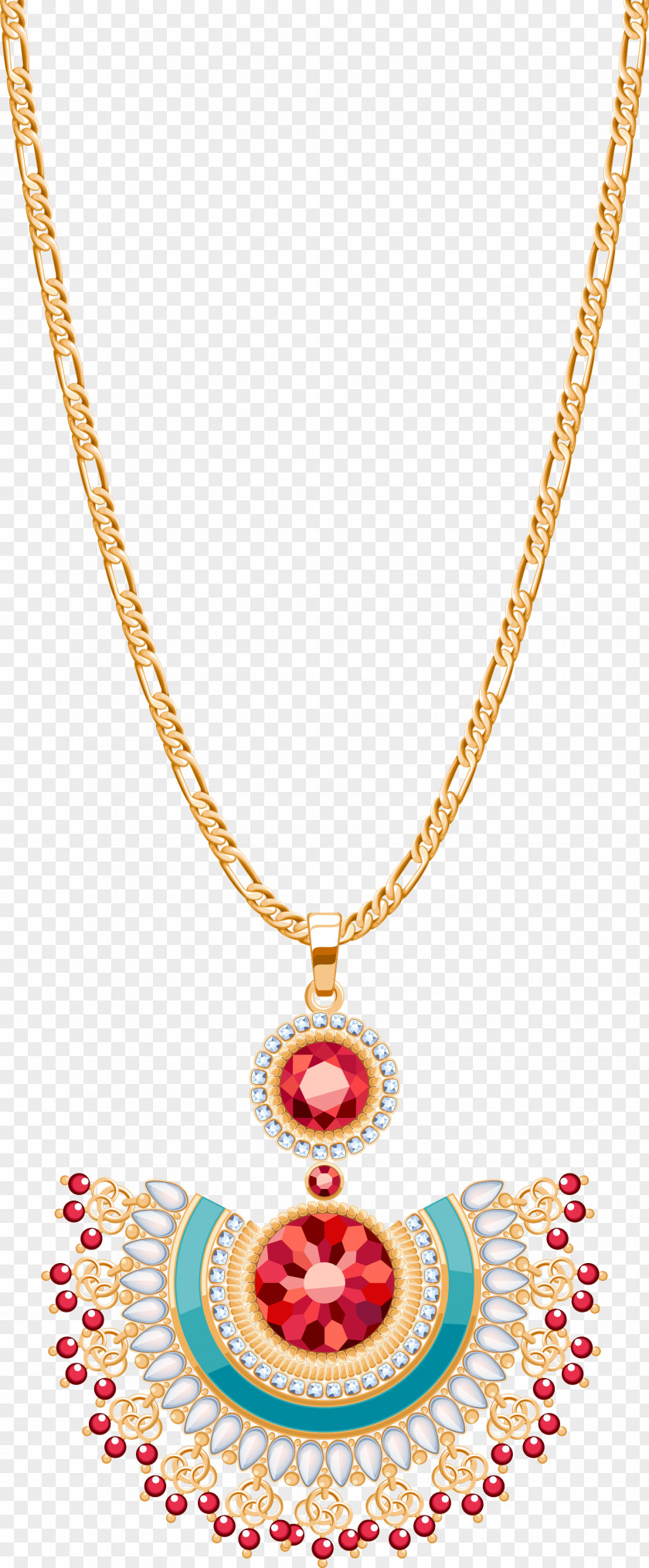 Ruby Necklace Earring Chain Pearl PNG