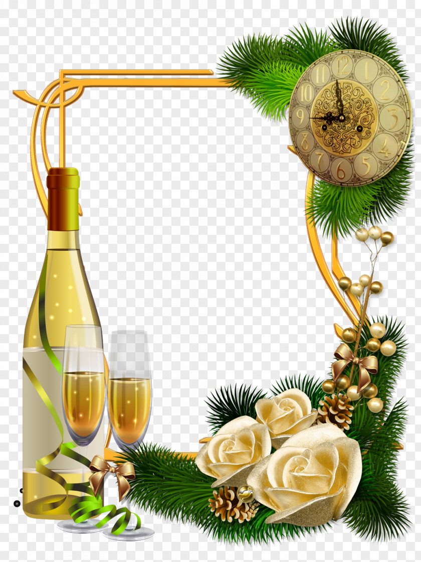 Bord New Year's Day Christmas Year Champagne PNG