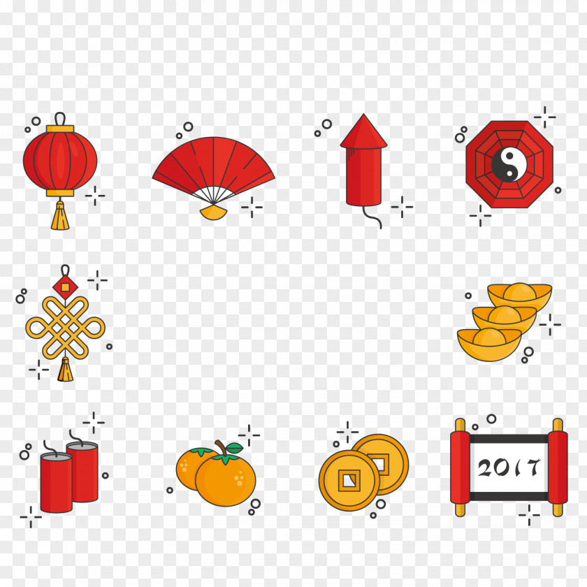 Chinese New Year Element Wind Lantern Festival Icon PNG