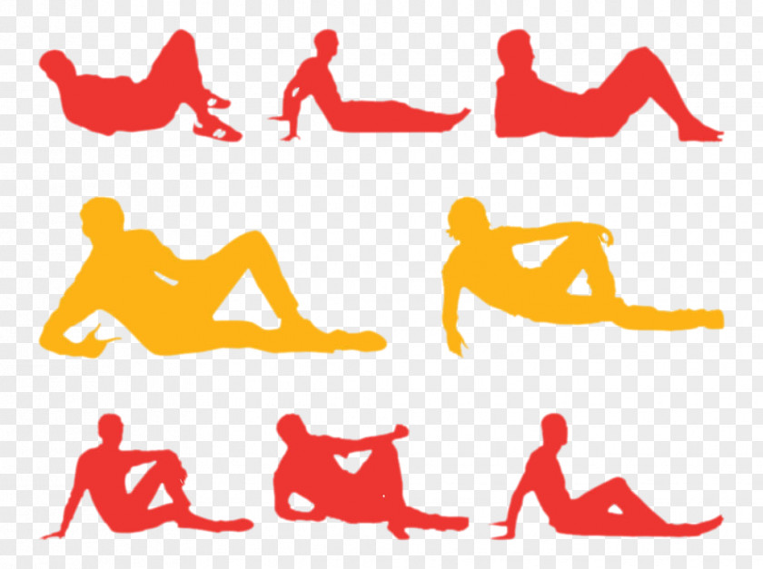 Color Silhouette Figures Manspreading PNG