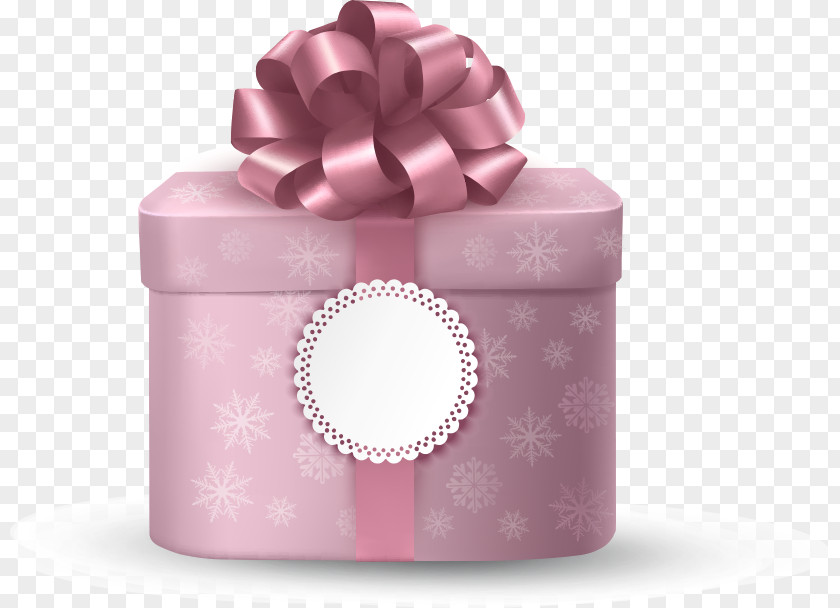 Vector Pink Gift Box Clip Art PNG