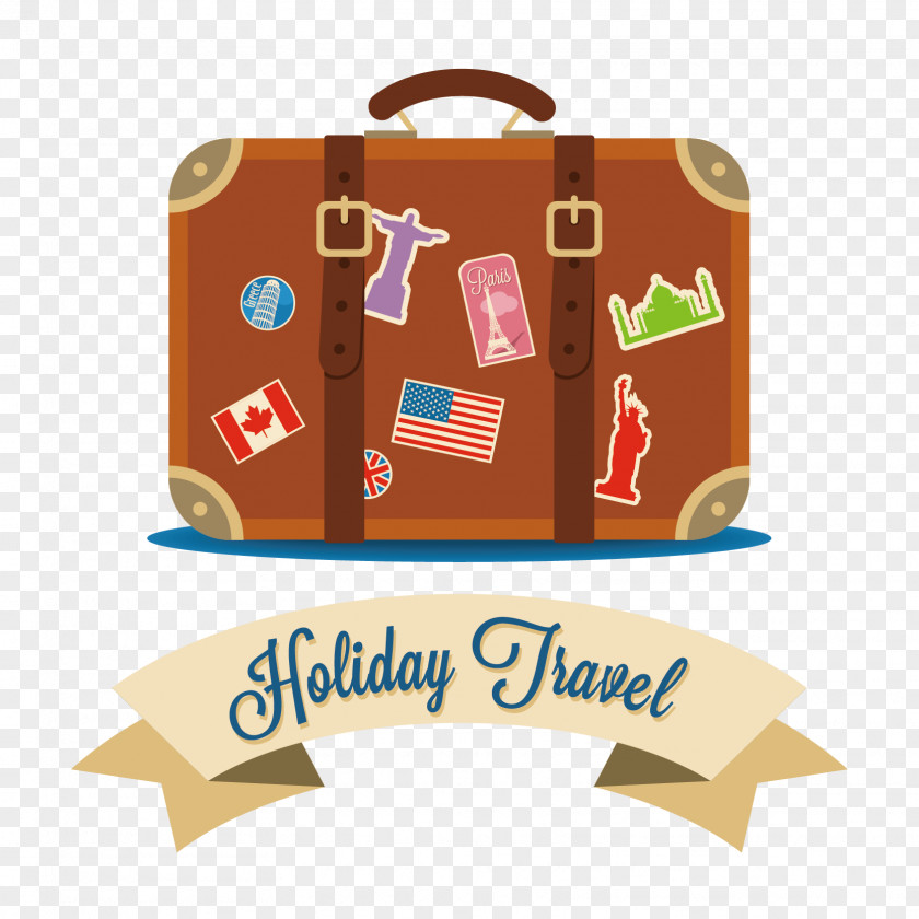 Vector Travel Element Material Suitcase Illustration PNG