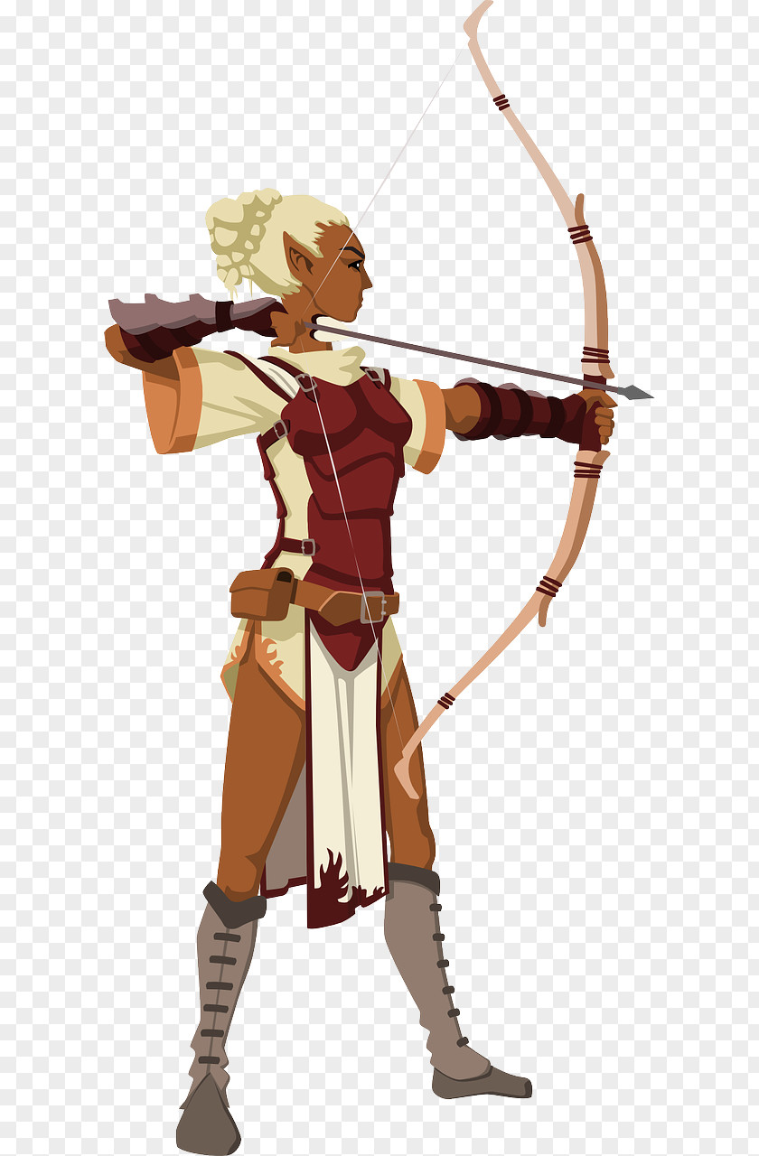 Woman Longbow Archery PNG