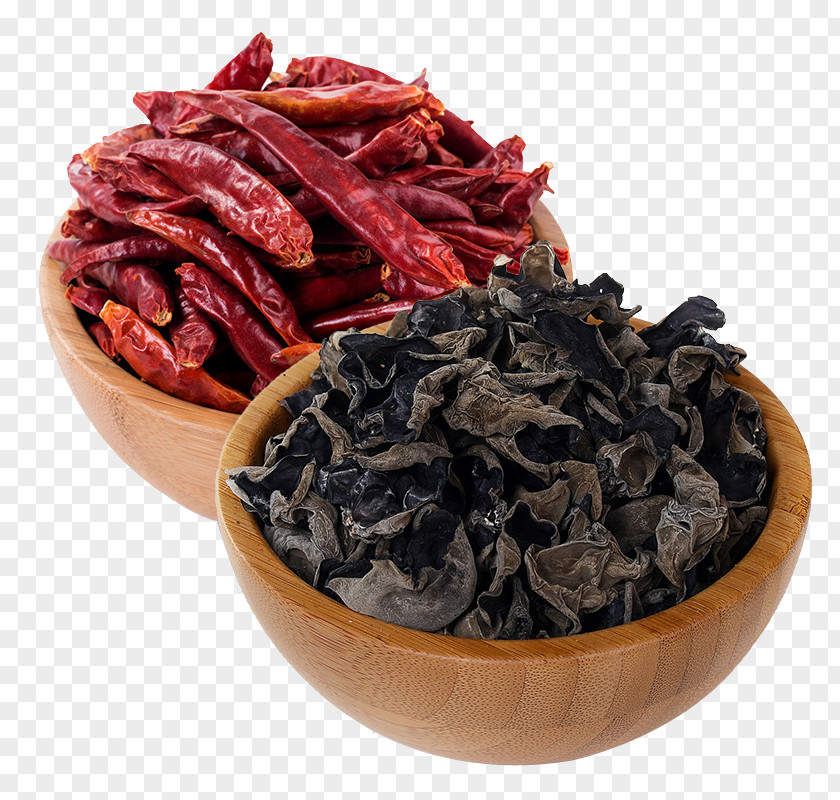 Black Fungus And Pepper Dry Facing Heaven Sichuan Cuisine Chili Pungency Food Drying PNG