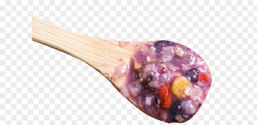 Spoon Of Purple Potato Porridge Congee Sweet Powder PNG