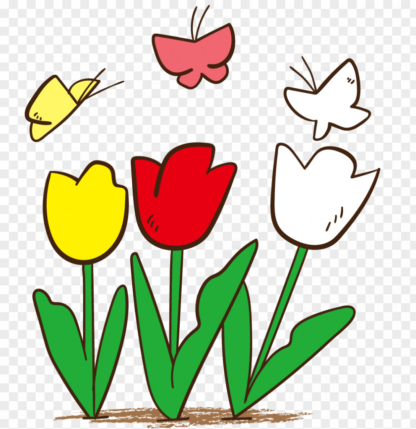 Marqueterie Floral Design Illustration Tulip Image PNG