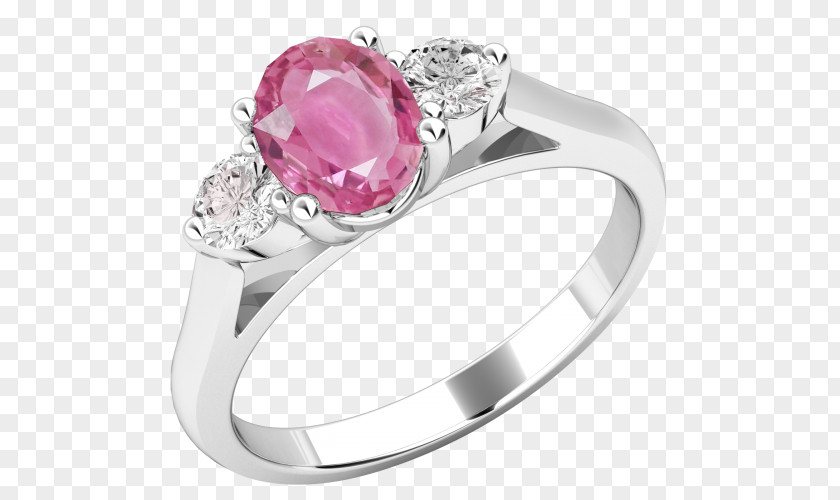 Pink Heart Pendant Baguette Engagement Ring Tanzanite Diamond Sapphire PNG