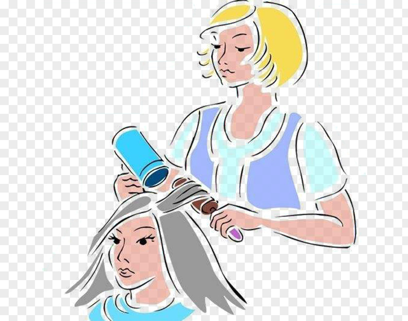 Color Cartoon Hair Care Barber Clip Art PNG