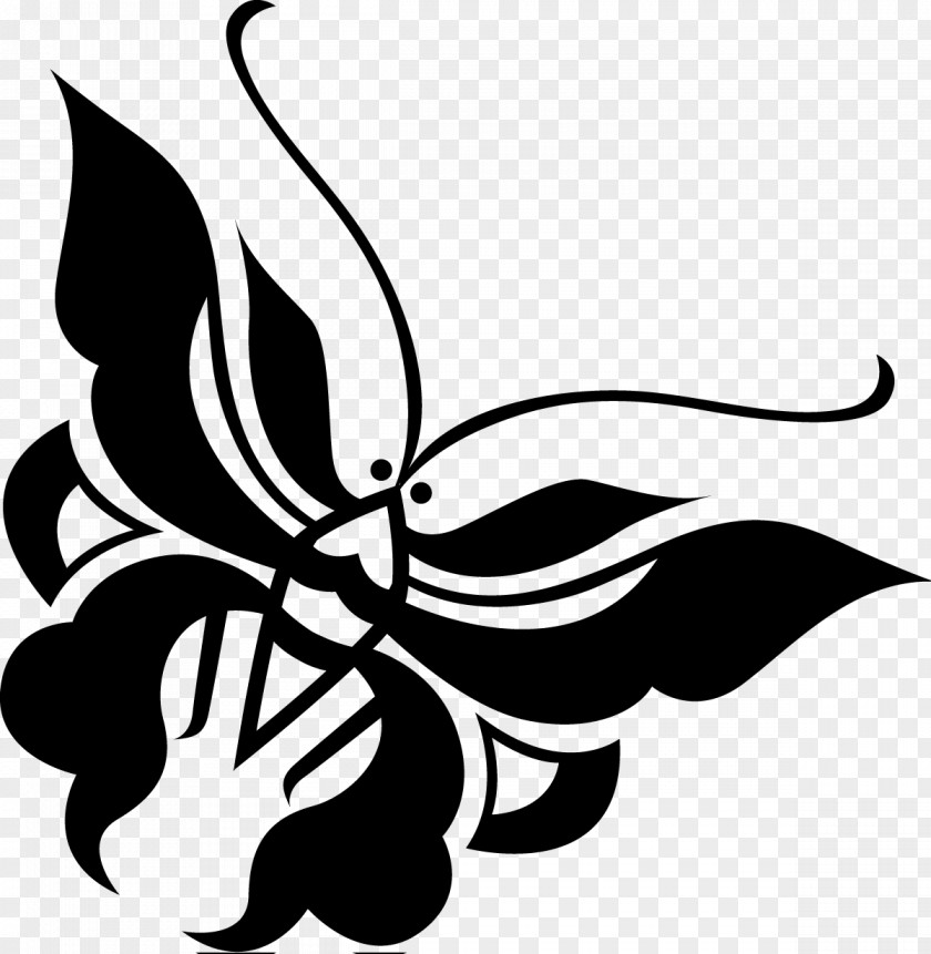 Hand-painted Butterfly Drawing Silhouette PNG