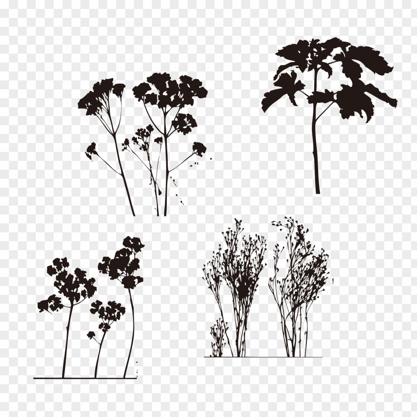 Small Trees Silhouette Tree Download PNG