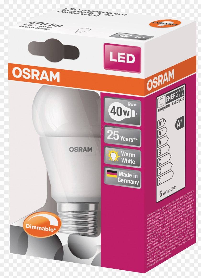 Light Fixture LED Lamp Edison Screw Osram PNG