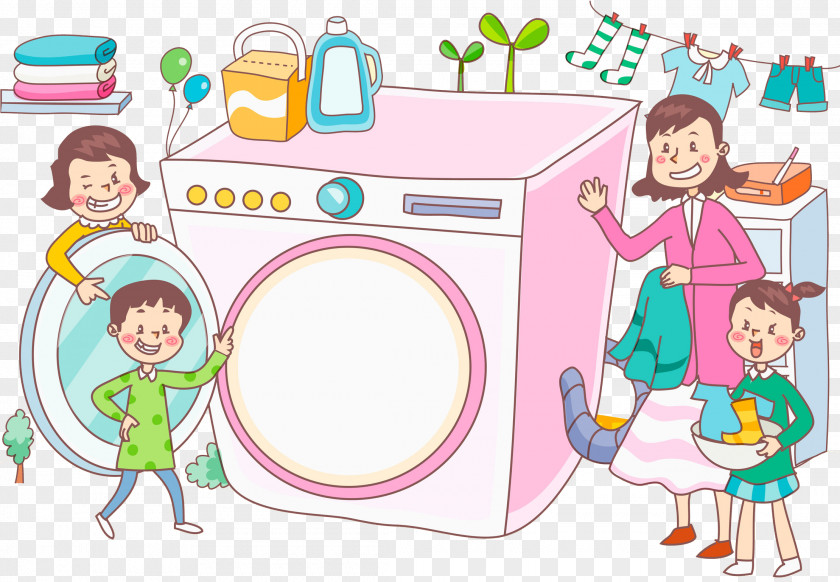 Mums Clip Art Laundry Washing Machines Clothing Cartoon PNG