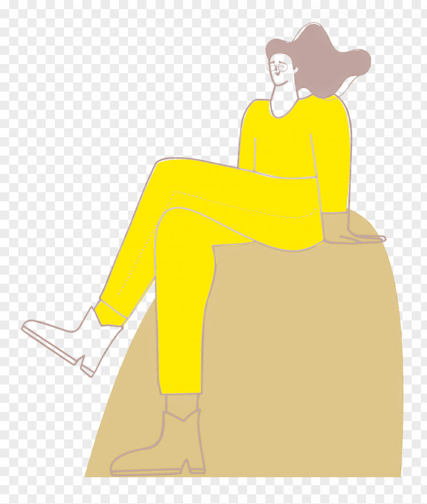 Sitting On Rock PNG