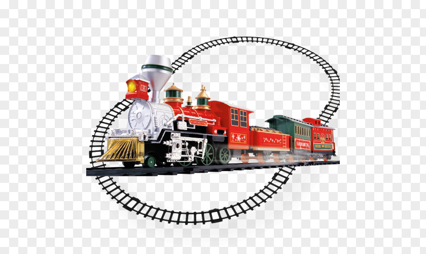 Christmas Express Train Steam Locomotive Railroad Car Excavator PNG