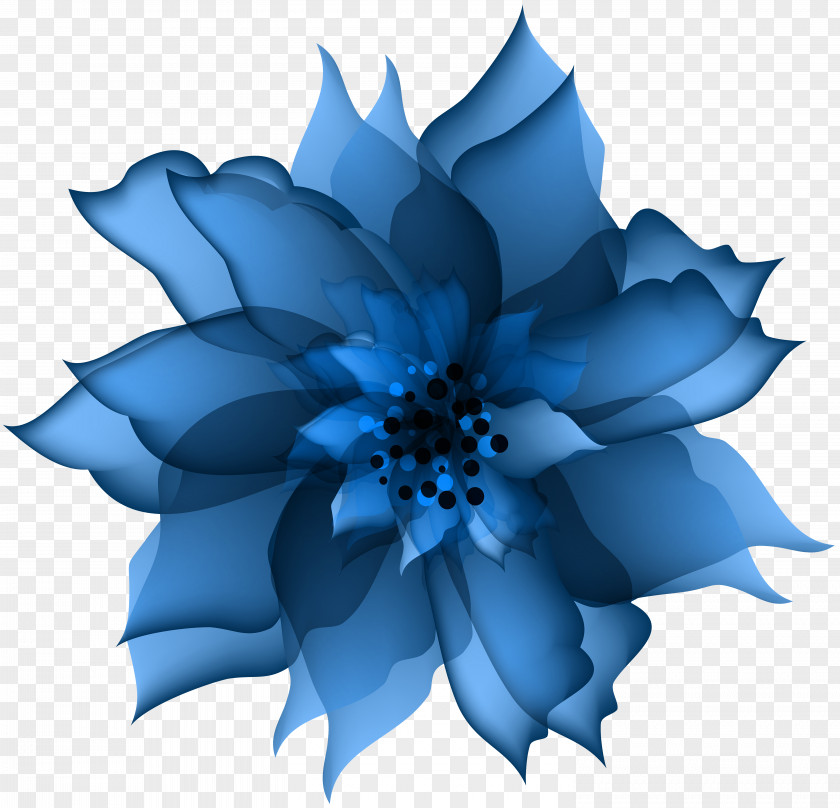 Decorative Flower Blue Transparent Clip Art PNG