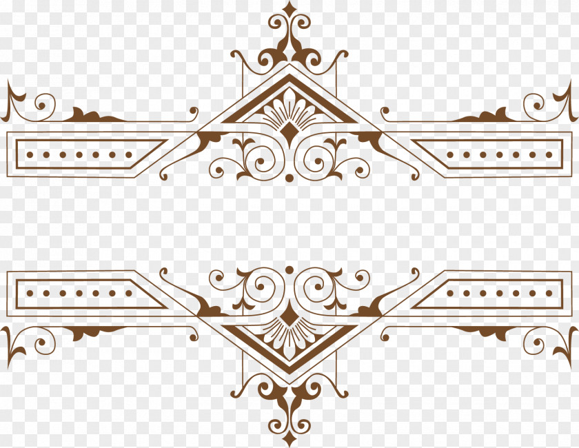 Elongated Symmetrical Decorative Edge Of The Box Vintage Art Calligraphy PNG