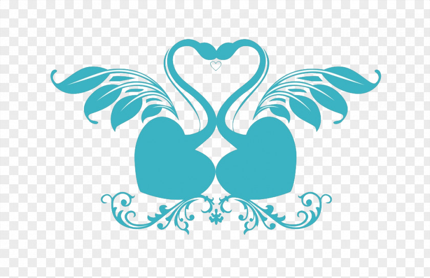 Love Beautiful Swan Logo Wedding PNG