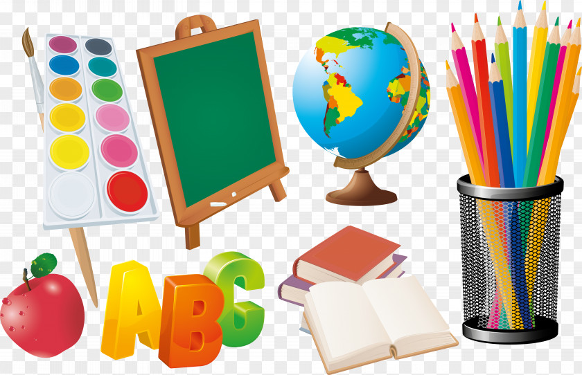 School Colored Pencil Clip Art PNG