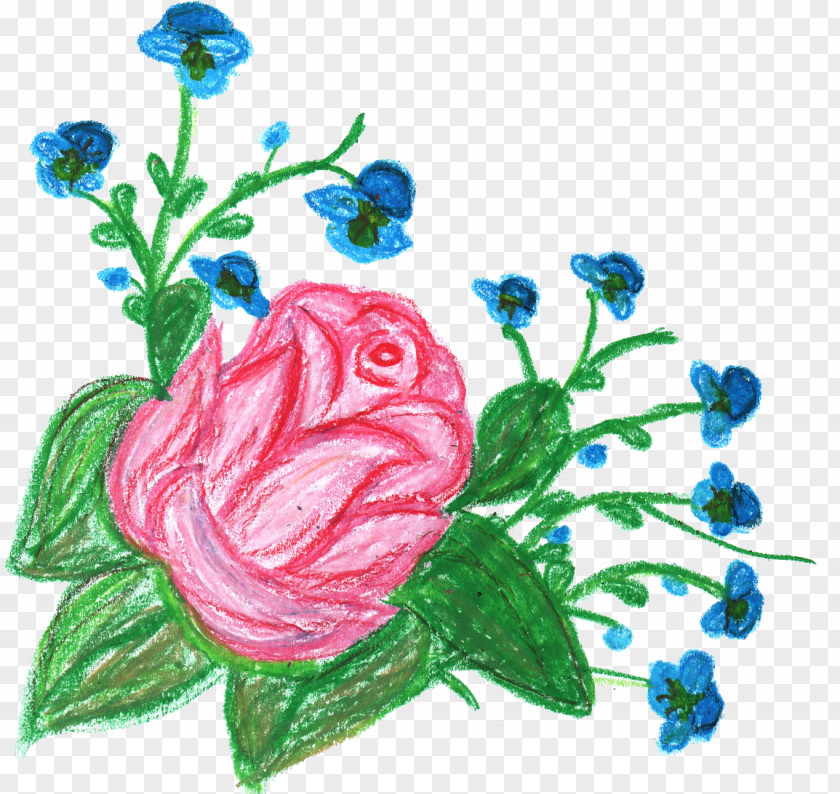 CRAYON Flower Drawing Clip Art PNG
