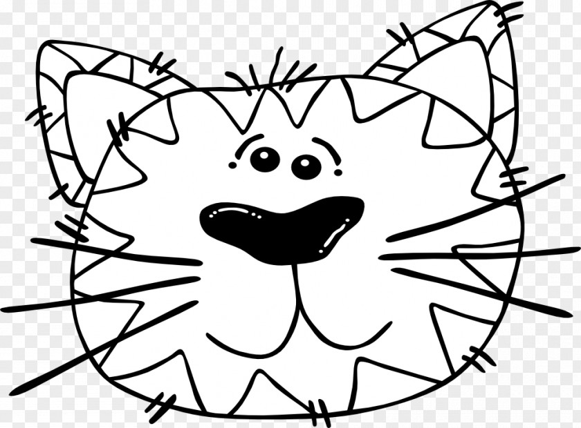 Make A Coloring Book Cat Cartoon Face Clip Art PNG