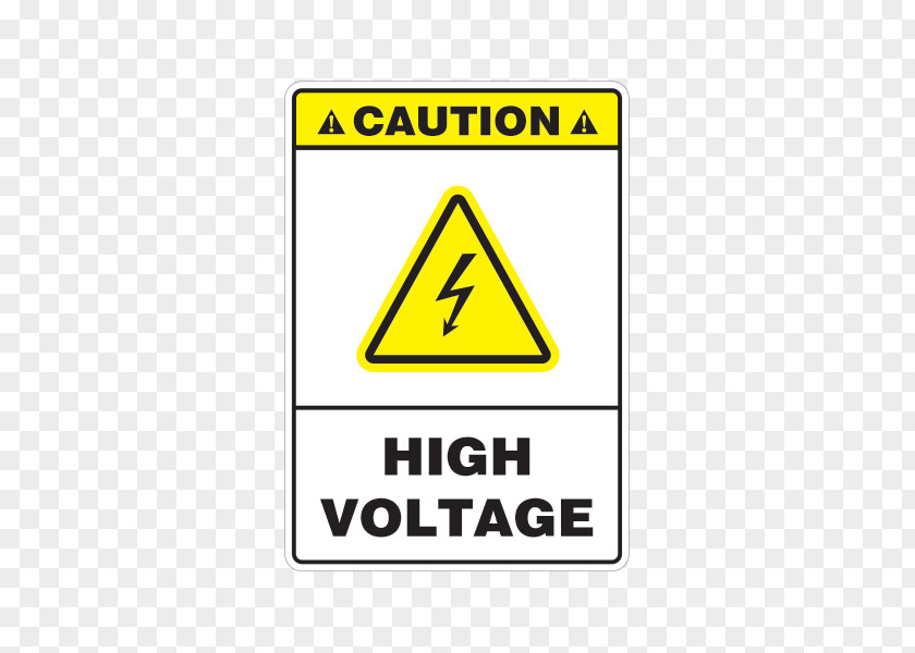 High Voltage Electric Potential Difference Warning Sign Clip Art PNG