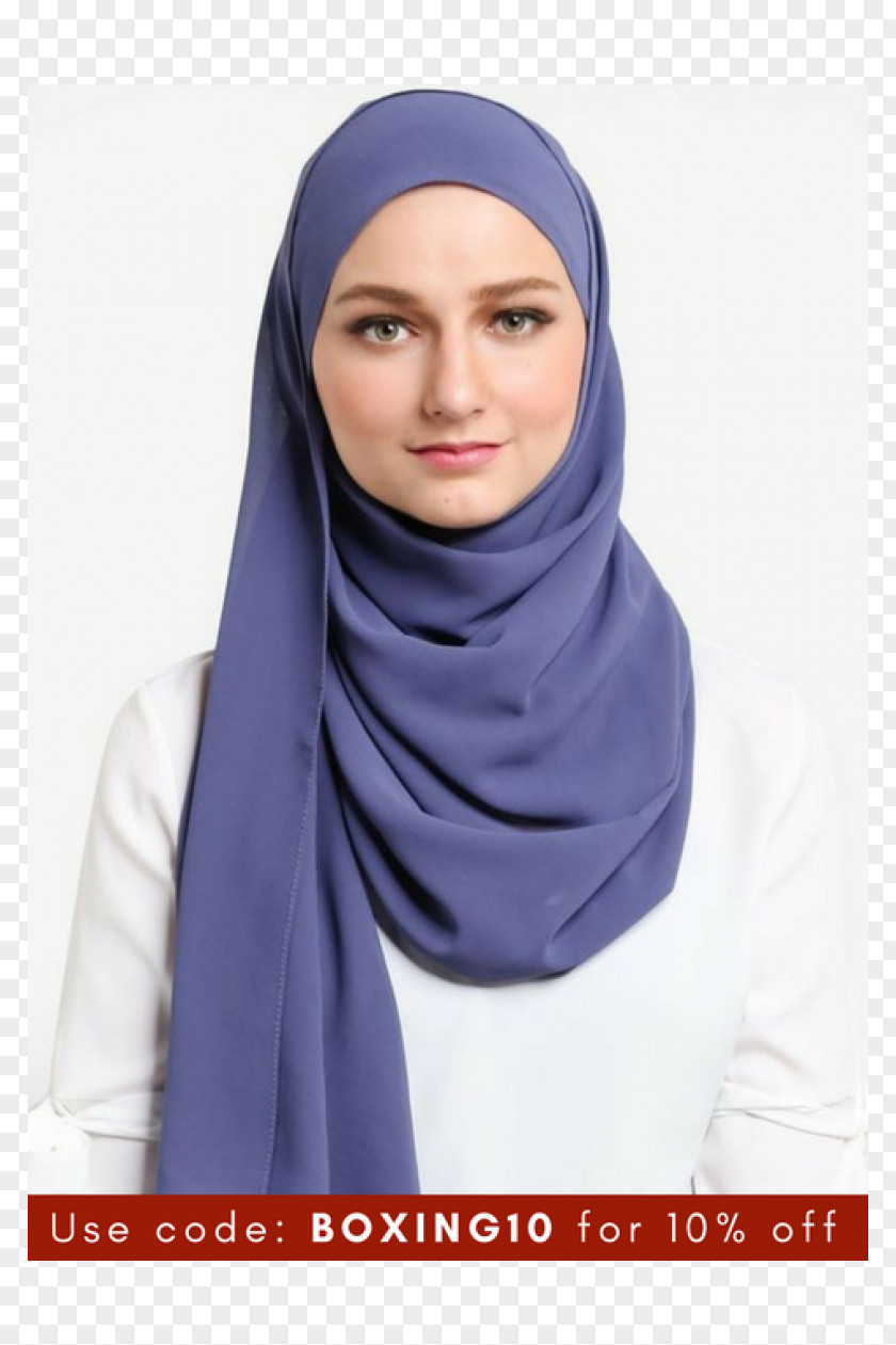Hijab Black Chiffon ZALORA VERCATO Designer Muslimah Wear Lace Scarf PNG